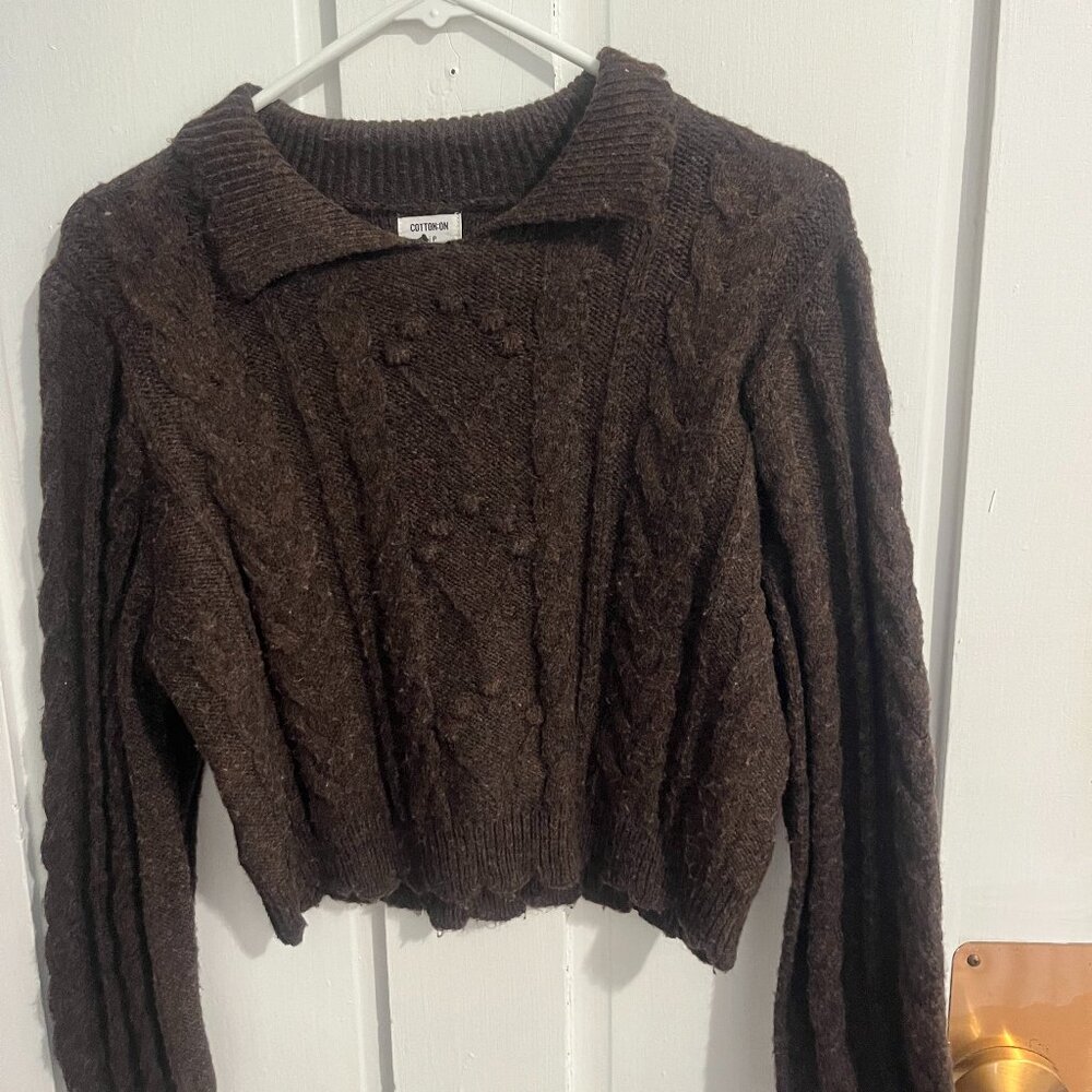 Textured Brown Sweater
